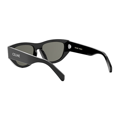 CL40278U 01A: occhiale da sole a gatta Celine Acetato Nero Lucido, Lenti Grigio Organico