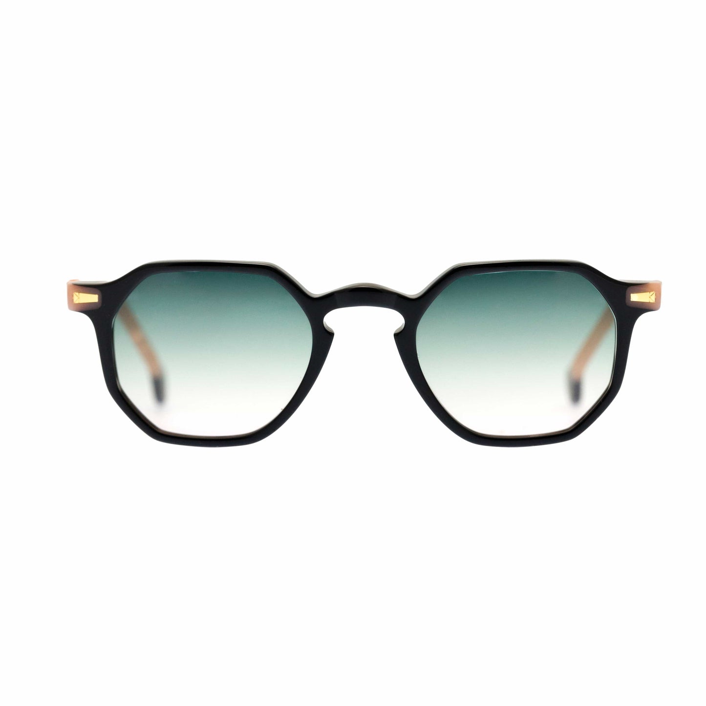 Kyme Occhiali da sole Nero - lente verde sfumata Kyme Alain: occhiale da sole pantos made in Italy