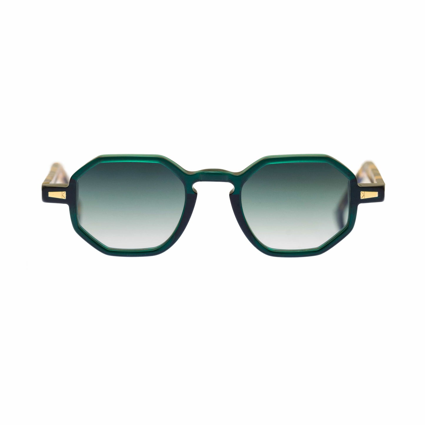 Kyme Occhiali da sole Verde trasparente - lente sfumata verde Kyme Rio: occhiale da sole poligonale made in Italy