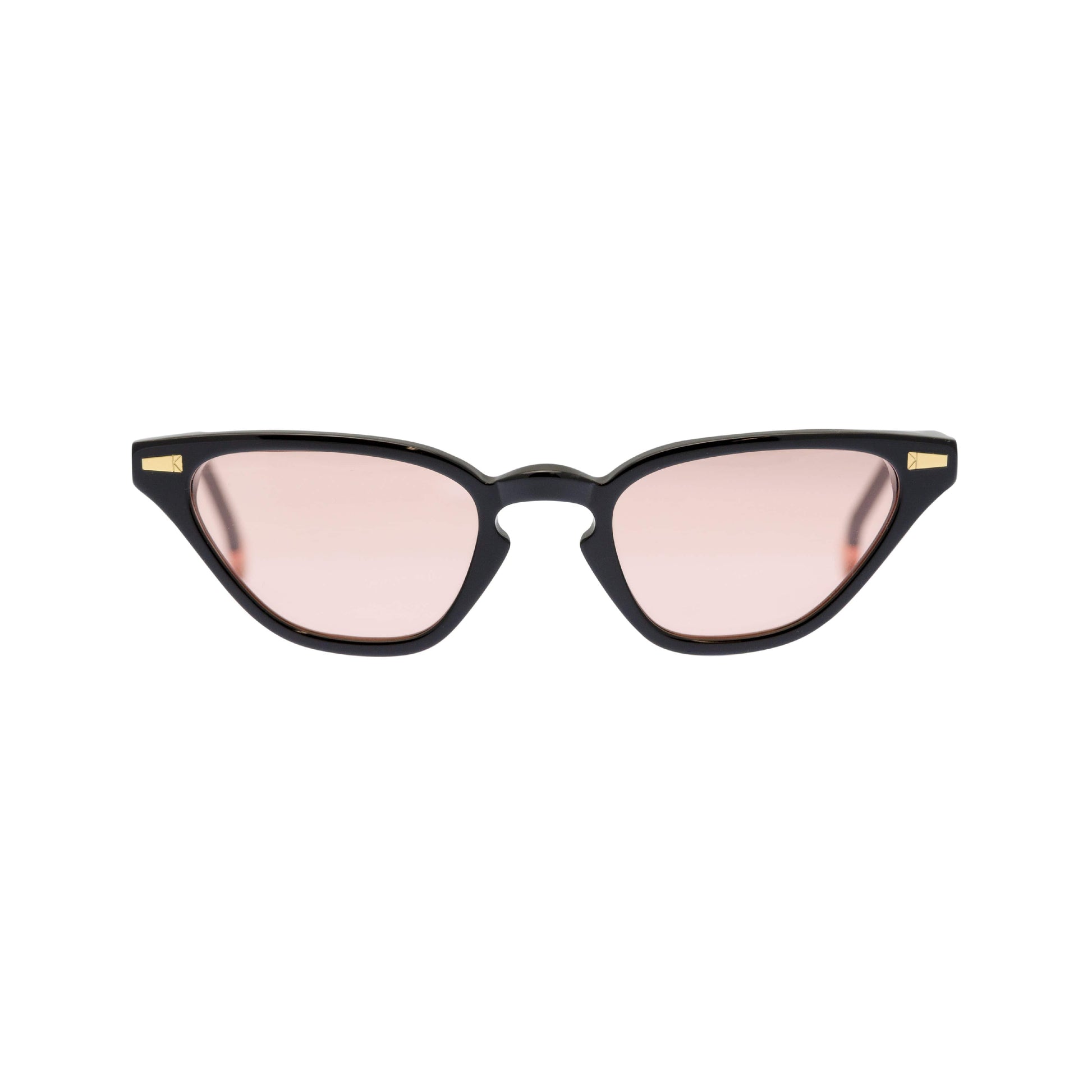 Kyme: Alessandra - Spectaclo.com - eyewear store - Occhiali da sole - Nero lucido e rosa / Rettangolare / 46