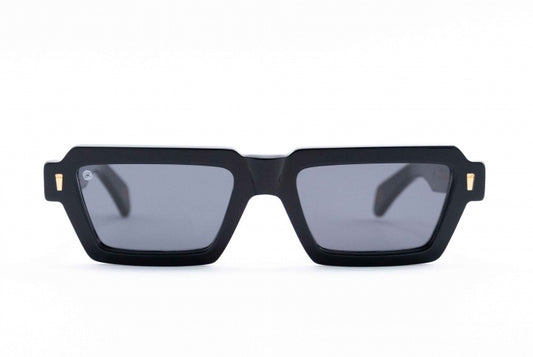 Kyme Beaters: occhiale da sole nero streetwear rettangolari made in Italy