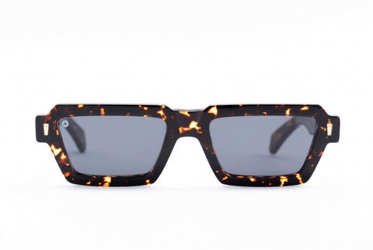 Kyme Beaters: occhiale da sole avana streetwear rettangolari made in Italy