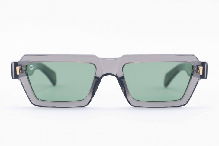 Kyme Beaters: occhiale da sole grigio trasparente streetwear rettangolari made in Italy