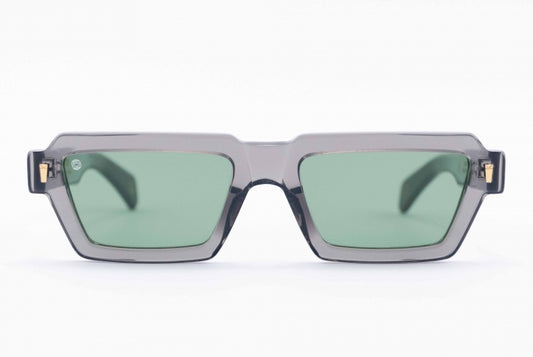 Kyme Beaters: occhiale da sole grigio trasparente streetwear rettangolari made in Italy