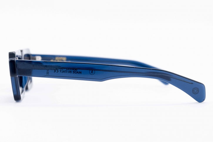 Kyme Beaters: occhiale da sole blu trasparente streetwear rettangolari made in Italy