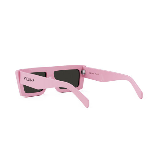 CL40214U 72A: occhiale da sole a gatta Celine Acetato Rosa pastello Lucido, Lenti Grigio Organico