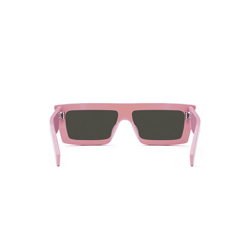 CL40214U 72A: occhiale da sole a gatta Celine Acetato Rosa pastello Lucido, Lenti Grigio Organico