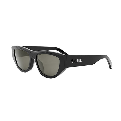 CL40278U 01A: occhiale da sole a gatta Celine Acetato Nero Lucido, Lenti Grigio Organico