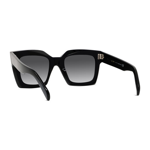 CL40130I 01B: occhiale da sole a gatta Celine Acetato Nero Lucido, Lenti Grigio Organico