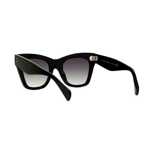 CL4004IN 01D: occhiale da sole a gatta Celine Acetato Nero Lucido, Lenti Grigio Polarizzate