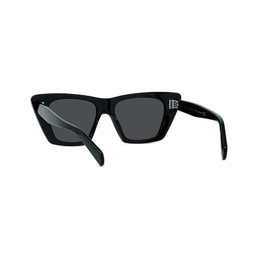 CL40187I 01A: occhiale da sole a gatta Celine Acetato Nero Lucido, Lenti Grigio Organico