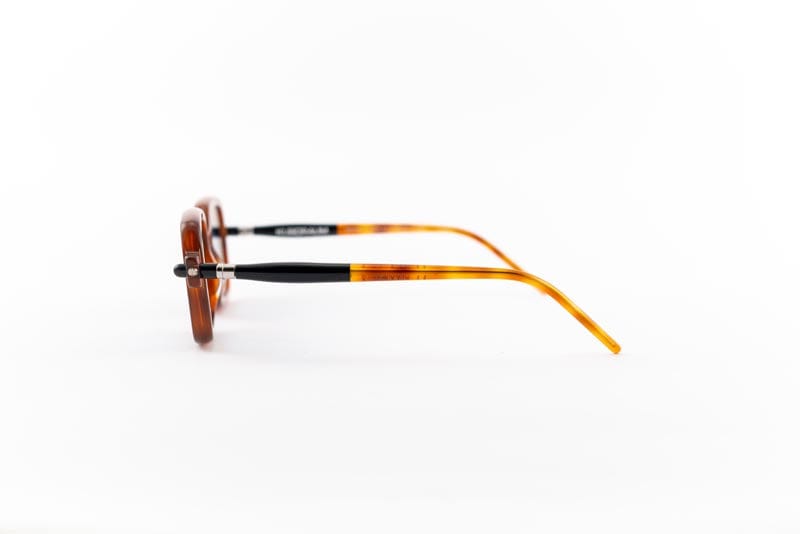 Kuboraum Occhiali da sole havana / Acetato / Rettangolare Kuboraum Maske P2 TOR: occhiale tartaurgato squadrato con lenti tricolor custom