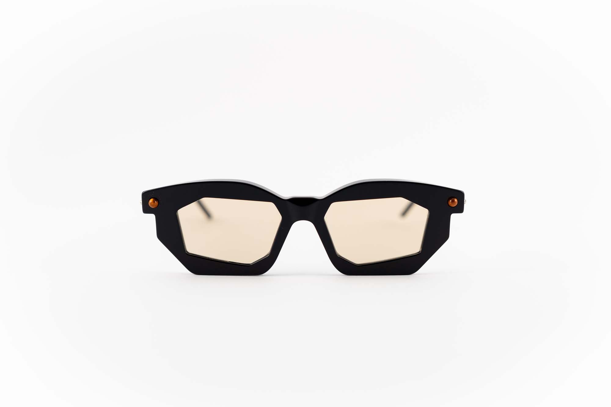 Kuboraum Maske P14 BS: black polygonal acetate sunglasses