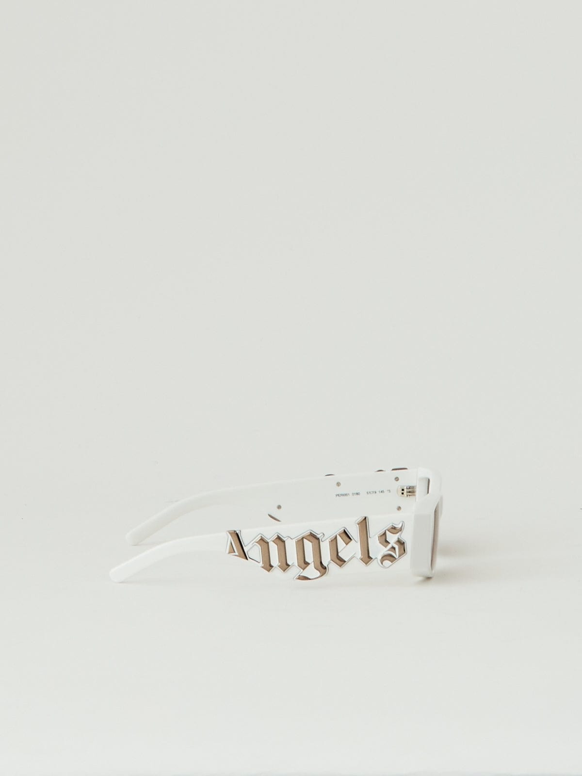 Palm Angels Occhiali da sole 51 / Bianco / Wayfarer Palm Angels Angel: occhiale da sole bianco squadrato con lenti marroni