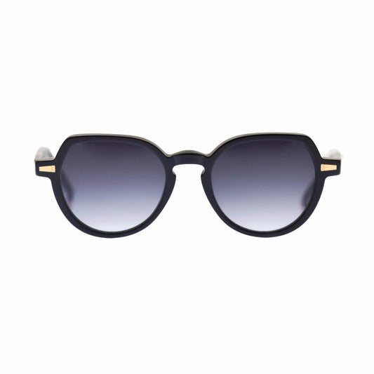 Kyme: Dafne - Spectaclo.com - eyewear store - Occhiali da sole - Nero lucido / Gatta / 47