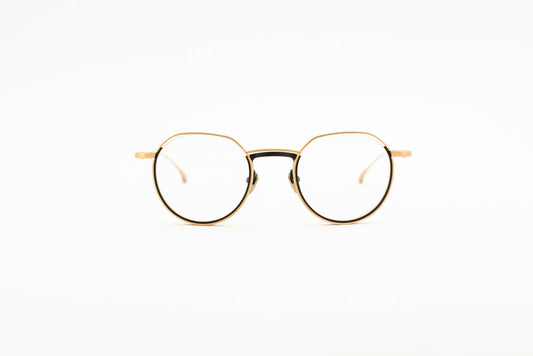 Occhiale da vista Masunaga K-3: Orchid Gold/Black #21 - Spectaclo.com - eyewear store - Occhiali da vista - 47 / Oro - Nero / Titanio - Acetato