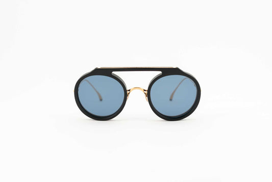 Occhiale da sole Masunaga K-3: Scutum Oro/Nero #S19 - Spectaclo.com - eyewear store - Occhiali da vista - 49 / Oro - Argento / Titanio - Acetato